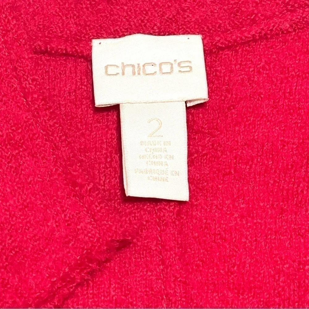 Chico's Woman Red 100% WOOL Cardigan Coat Jacket Size 2 US L/12